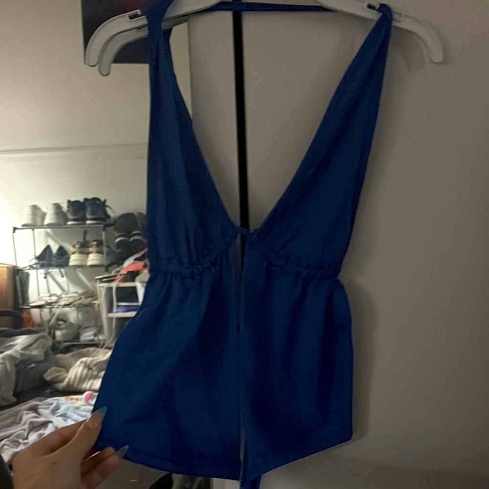 Royal Blue halter top that ties in the back